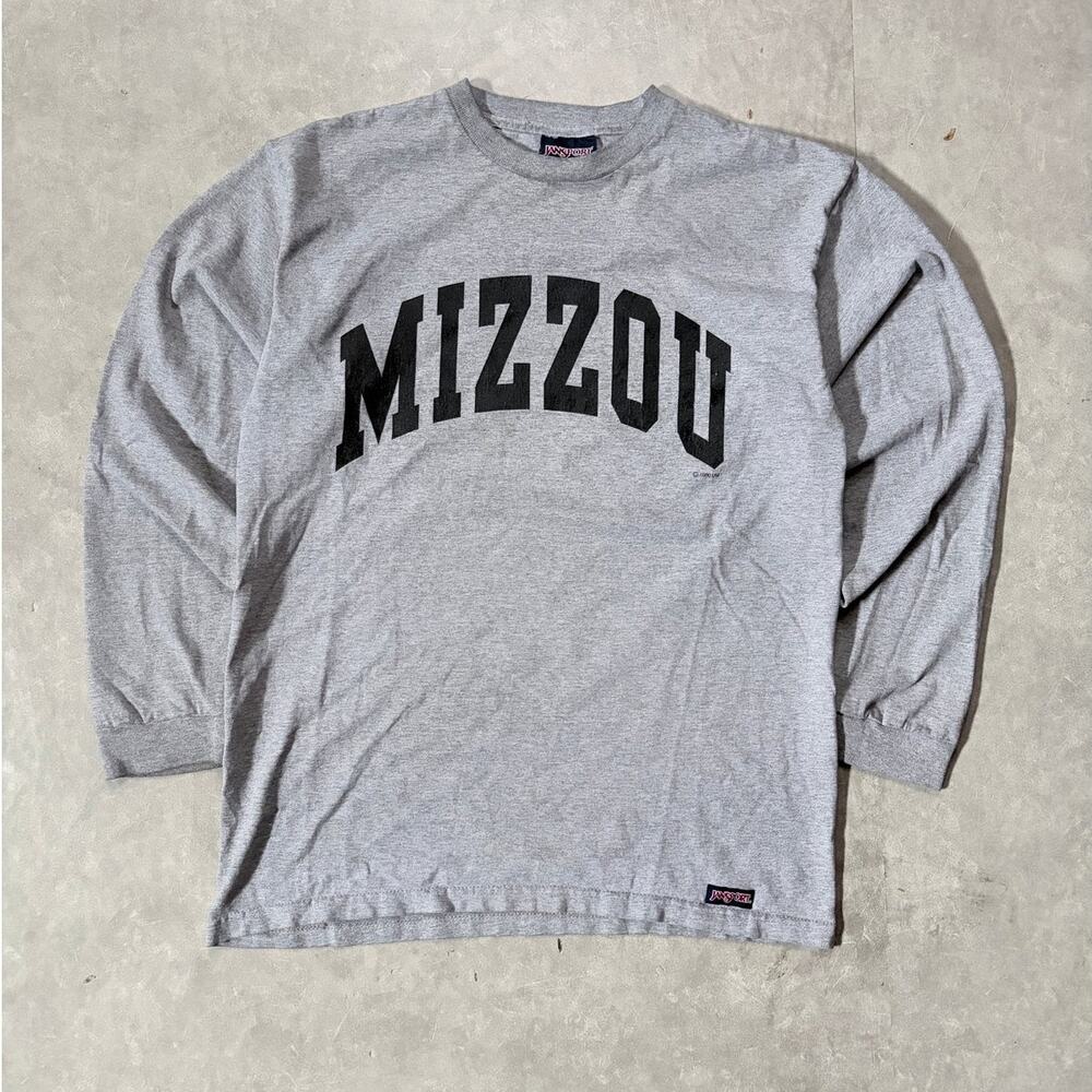 90s Vintage Mizzou Tigers Grey Long Sleeve Shirt -M